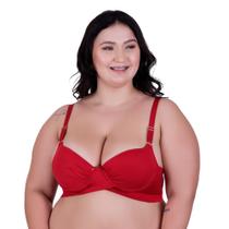 Sutiã Plus Size com Bojo Base Cruzada Alça Reforçada Bojão Reforçado Alice