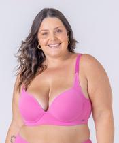 Sutiã Plus Size com bojo e aro, em microfibra, e formato em U nas costas