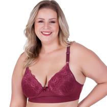 Sutiã Plus Size com Bojo Feminino Clamar em Microfibra e Renda no Bojo - 4241 Sutiã Plus Size com Bojo Feminino Clamar em Microfibra e Renda no Bojo - 4241