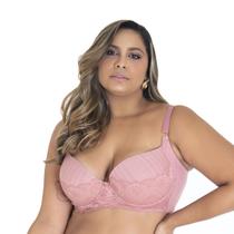 Sutiã Plus Size com Bojo Lateral Larga em Microfibra Rendada Sutiã Plus Size com Bojo Lateral Larga em Microfibra Rendada