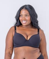 Sutiã Plus Size com bojo profundo, de microfibra, com aro e elástico reforçado no cós