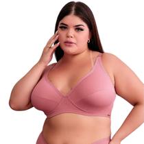 Sutiã Plus Size Confort Microfibra Sem Aro e Sem Bojo com Recorte Anatômico no Seio Santa Passion .
