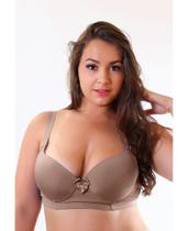 Sutiã plus size dolce sedutti reforçado em microfibra chocolate o01
