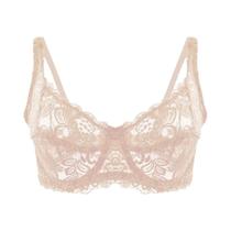 Sutiã plus Size Feminino Sexy De Renda Com Bojo E Bordado Vazado Com Aro - Lingerie