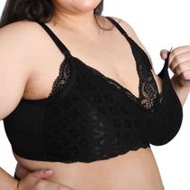 Sutiã Plus Size Linda Gestante Amamentação sem Bojo Rendado Conforto