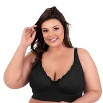 Sutiã Plus Size Renda Lateral Larga Sem Bojo E Com Aro Vislumbre até 60 - - Alvorada - 46