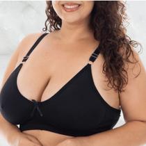 Sutiã Plus Size Sem Bojo Confortável Alta Sustentação Reforçado Alça Com Regulagem de Metal Feminino