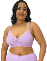 Sutiã Plus Size Sem Bojo Reforçado Microfibra comDetalhe em Renda