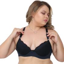 Sutiã Plus Size Tam 48 a 52 Microfibra Renda Reforçado Bojo