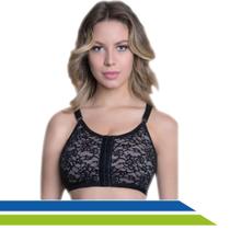 Sutiã Pós Cirúrgico New Form Bege com Bojo Pré Moldado e com Renda 60153