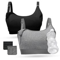 Sutiã Pumping Bra Momcozy Pumping Bra Hands Free, pacote com 2 unidades de algodão