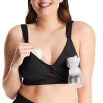 Sutiã Pumping Momcozy Lycra Hands Free com acolchoamento preto