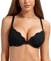 Sutiã Push Up com Renda e Aro DOBREVA Feminino Preto 38D