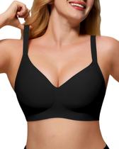 Sutiã Push Up Comfort sem fio As Fairy Black 36C para mulheres Sutiã Push Up Comfort sem fio As Fairy Black 36C para mulheres