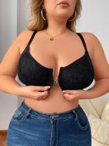 Sutiã Push up De Renda Feminino plus Size Com Botão Frontal Meia Xícara Reunindo XL XXL XXXL