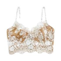 Sutiã Push-up Ultrafino Com Bordado De Flores Em Renda, Lingerie Sexy Francesa Para Mulheres, Roupa