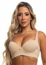 Sutiã Reforçado Lateral Larga Bojo Liso Alça Ajustável Fecho Colchete Lingerie Feminina