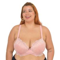 Sutiã Renda Plus Size Reforçado Soutien Lingerie Com Aro e Bojo Corpo Nú