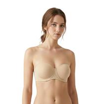 Sutiã sem alça Bojo Liso Faixa Alça Removível Ajustável Fecho Colchete Lingerie