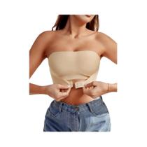 Sutiã Sem Alças E Sem Costura Com Botão Frontal Confortável E Liso Sem Almofada Sutiã Sem Alças E Sem Costura Com Botão Frontal Confortável E Liso Sem Almofada