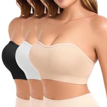 Sutiã sem alças Finduself, antiderrapante, acolchoado, Bandeau Wireless