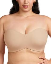 Sutiã sem alças HSIA para mulheres plus size, com aro, levemente forrado Sutiã sem alças HSIA para mulheres plus size, com aro, levemente forrado