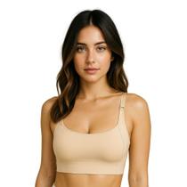 Sutiã sem Bojo Microfibra com Alças Reforçada Sustentação Claúdia