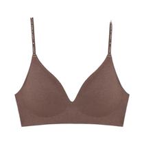 Sutiã Sem Costura Sexy Com Decote Em V Profundo E Alças Com Letras, Push up Sem Fio