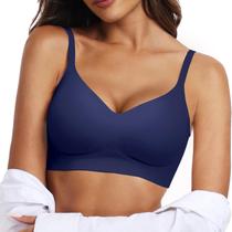 Sutiã sem fio OEAK Comfortable Push Up Full Support azul marinho L