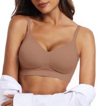 Sutiã sem fio OEAK Comfortable Push Up Full Support Coffee S