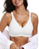 Sutiã sem fio OEAK Push Up Support, cobertura total, branco, XXL