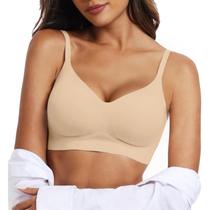 Sutiã sem fio OEAK Semolina para mulheres, suporte completo, tamanho XL