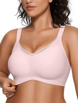 Sutiã sem fio OEAK V Mesh Comfortable Bralette 3GG rosa feminino