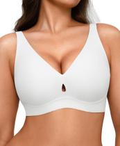 Sutiã sem fio Pushup Jelly Seamless Popilush para mulheres, branco
