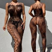 Sutiã Sem Fundo Em Rede Lingerie Macacão Transparente Roupa Íntima Sexy Meias Ultra Quentes