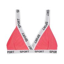 Sutiã Sexy Feminino Com Decote Em V Profundo E Estampa De Letras, Sem Almofada, Copo Triangular,