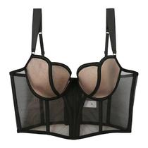 Sutiã Sexy Push up De Renda Para Mulheres, Bralette Transparente De Tule, Lingerie Francesa Com Sutiã Sexy Push up De Renda Para Mulheres, Bralette Transparente De Tule, Lingerie Francesa Com
