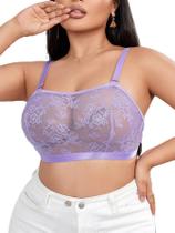 Sutiã SOLY HUX Floral Lace Sheer Wireless Plus Size Mauve 4GG