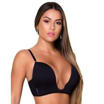 Sutia Soutien Com Bojo Decote U Profundo Magico Push Up Efeito Silicone