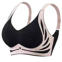 Sutiã STARLACKC Jelly Bras para mulheres, tamanho grande, sem fio, preto Sutiã STARLACKC Jelly Bras para mulheres, tamanho grande, sem fio, preto