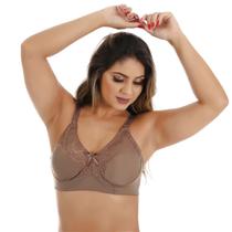 Sutiã Sustentação Feminino Lycra Reforçado Sem Bojo Renda Alça Regulagem Soutiens Lingerie Luxo