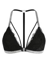 Sutiã SweatyRocks Push Up Racerback com fecho frontal e renda Sutiã SweatyRocks Push Up Racerback com fecho frontal e renda
