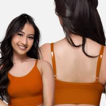 Sutiã Top Cropped Alça Com Bojo Removível S/ Costura Impllus