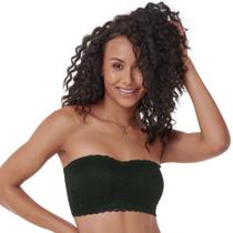 Sutiã Top Faixa Anatômico com Renda sem Costura Preto Zee Rucci