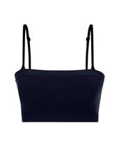 Sutiã Top Faixa Canelado Sem Costura Preto She