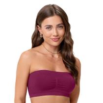 Sutiã Top Faixa com Bojo Removível Sem Costura Marsala Zee Rucci