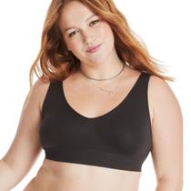 Sutiã Top Hanes Alça Larga em Microfibra Versátil Não Marca a Roupa Sem Fecho Básico Confortável