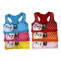 Sutiã Top Infantil Juvenil Nadador Bojo Removível Algodão Estampa