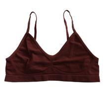 Sutiã top liso - marrom - p - 96 poliamida 4 elastano - sem forro - basic+