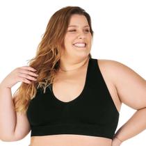 Sutiã Top Nadador Plus Size com Bojo Removível Sem Costura Zee Rucci